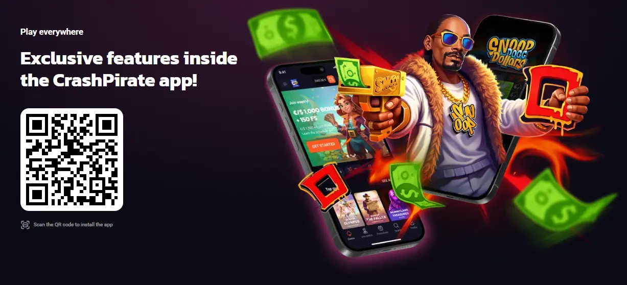 Crashpirate mobile app for Android and iOS