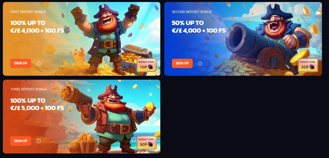 Crashpirate Casino — Welcome Package up to €/£13,000 plus 300 Free Spins (check current terms)